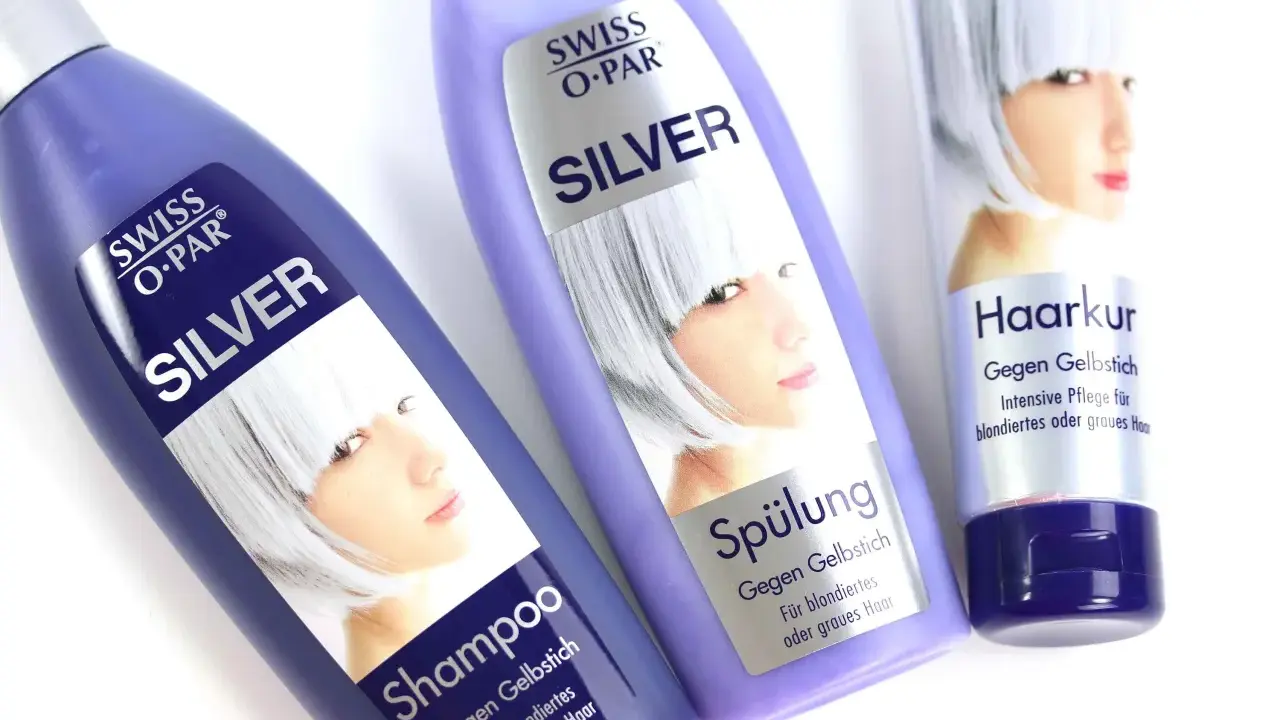 Swiss O-Par Silver Shampoo, Spülung und Haarkur: Was macht Silbershampoo? Es neutralisiert Gelbstich für blondiertes oder graues Haar.