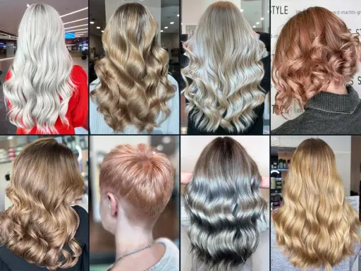 Vielfalt an Frisuren: Von eisblond bis roségold, diese Bilder zeigen beeindruckende Ergebnisse nach dem Haare blondieren.