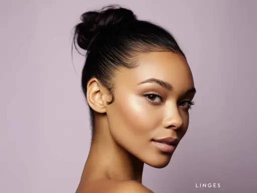 Glatte Frisur mit hochgesteckten Haaren und eleganten Babyhaaren. Tipps, was tun gegen Babyhaare für einen perfekten Look.