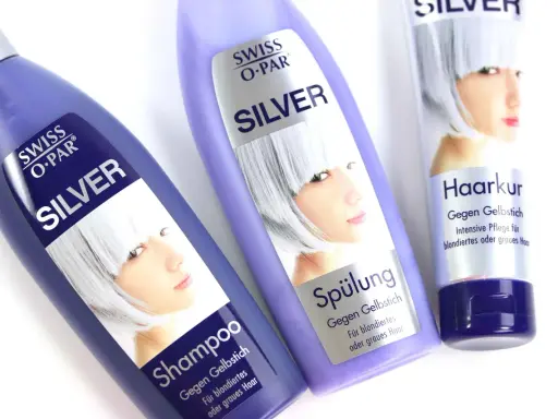 Swiss O-Par Silver Shampoo, Spülung und Haarkur: Was macht Silbershampoo? Es neutralisiert Gelbstich für blondiertes oder graues Haar.