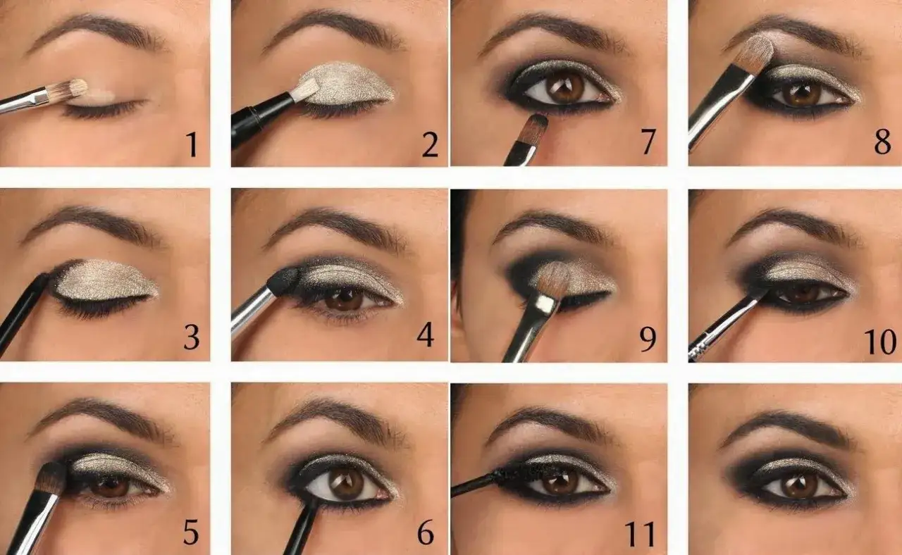 Schritt-f&uuml;r-Schritt-Anleitung: Smokey Eyes schminken mit Bildern. Von hellem Lidschatten bis zum dramatischen Schwarz &ndash; so gelingt der Look.